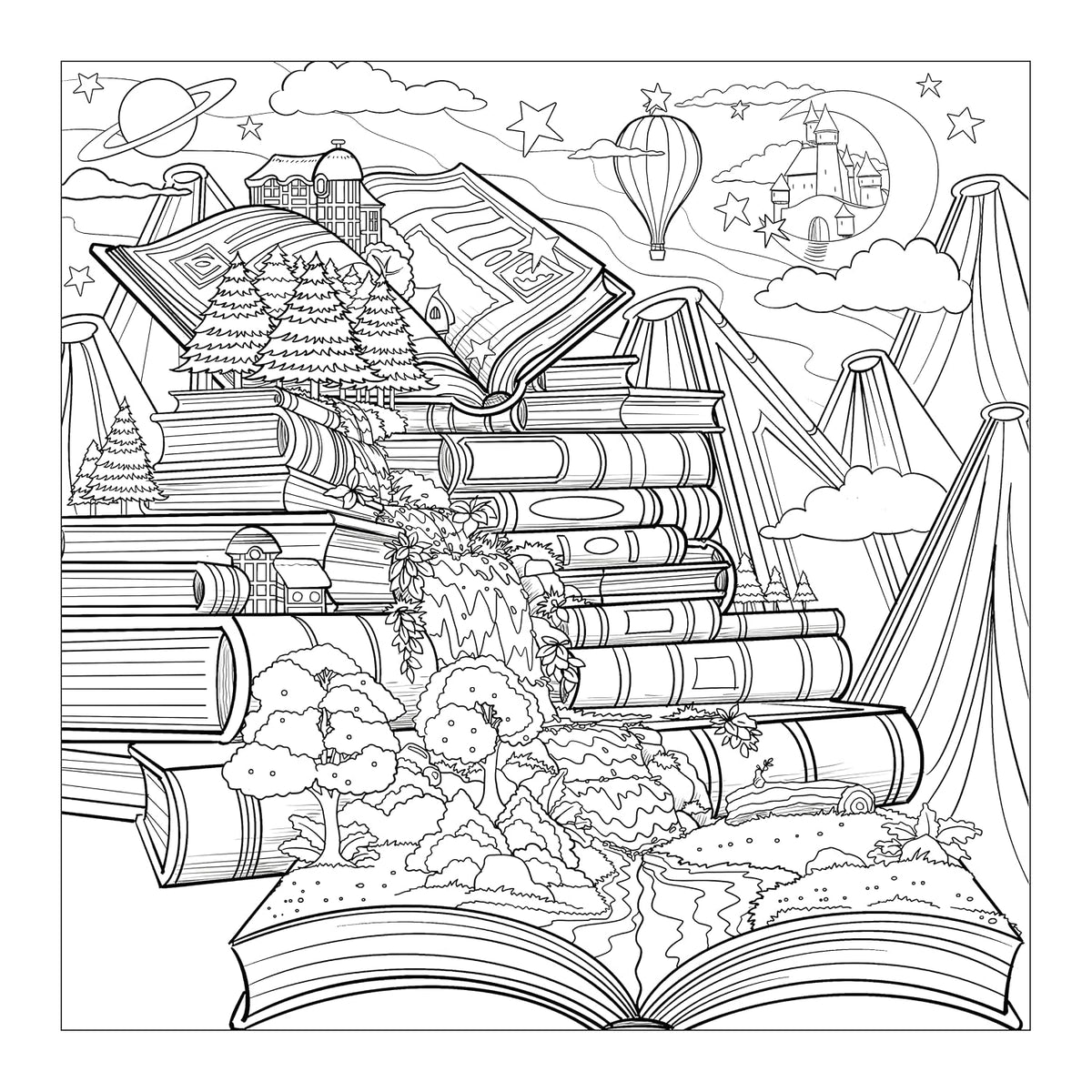 Secret worlds abound in this incredible coloring book adventure where every page invites fascinating discoveries. Tiny Worlds offers an enchanting glimpse of magical miniverses tucked inside everyday items like clocks, tree trunks, schoolroom desks, shoes, and even teapots!