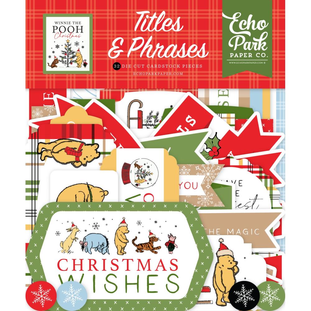 Echo Park Ephemera - Title & Phrase, Winnie The Pooh Christmas