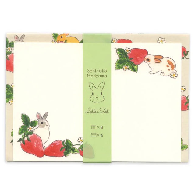 Schinako Moriyama Strawberry Rabbit Letter Set

This letter set has an attractive texture of rough paper and a small size that can be easily given.
Two new designs have been added: a flower frame and a cute all-over pattern of rabbits, and a cute and eye-catching bright red strawberry. This listing is for the strawberry design.
You can enjoy plenty of illustrations with multiple letters and envelopes.