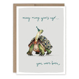 Tortoise Birthday Card

Inside verse: Hope your birthday is one for the ages!

• Size: A6, 4.6" x 6.4"
• Illustrated by Louise Mulgrew
• Paired with a Kraft envelope
• Printed in the USA on high-quality recycled post-consumer waste paper

About The Artist: Working with gouache and watercolor, Louise designs in her tiny studio in Brighton, England, inspired by her love of all animals, and passion for the natural world. Louise was named 2023 Artist of the Year by the USA Greeting Card Association.