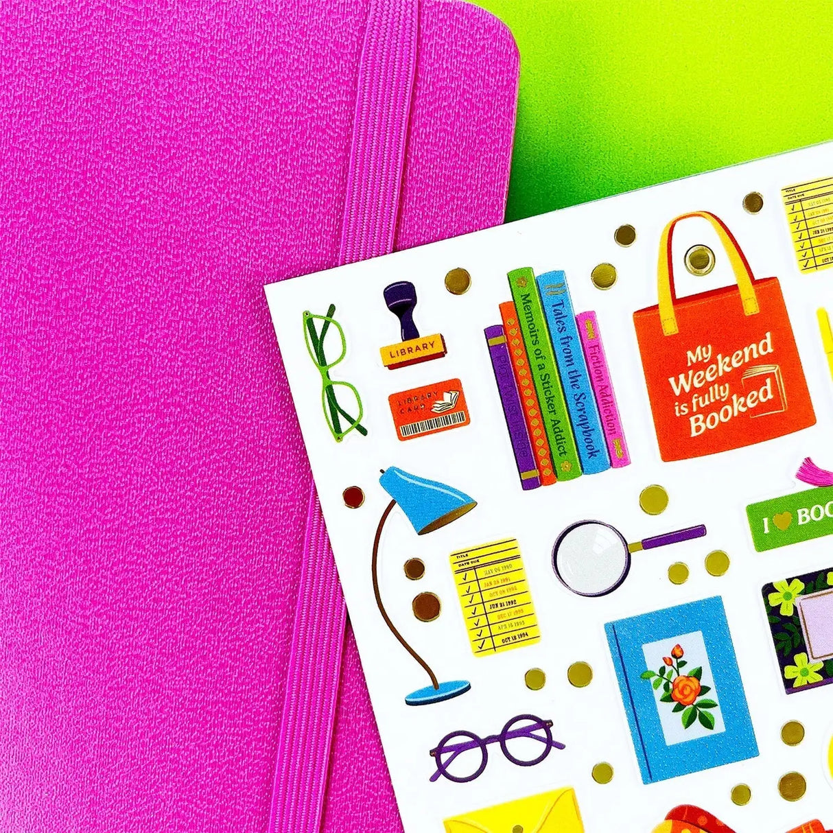 PipStickers are the PERFECT gift for the sticker lover in your life - even if it's you! These unique PVC designs with gold foil accents come on a clear backing and cannot be found anywhere else.

Includes one 3" x 7" sheet of Tote-ally Bookish PipStickers and includes the Pipsticks manifesto.