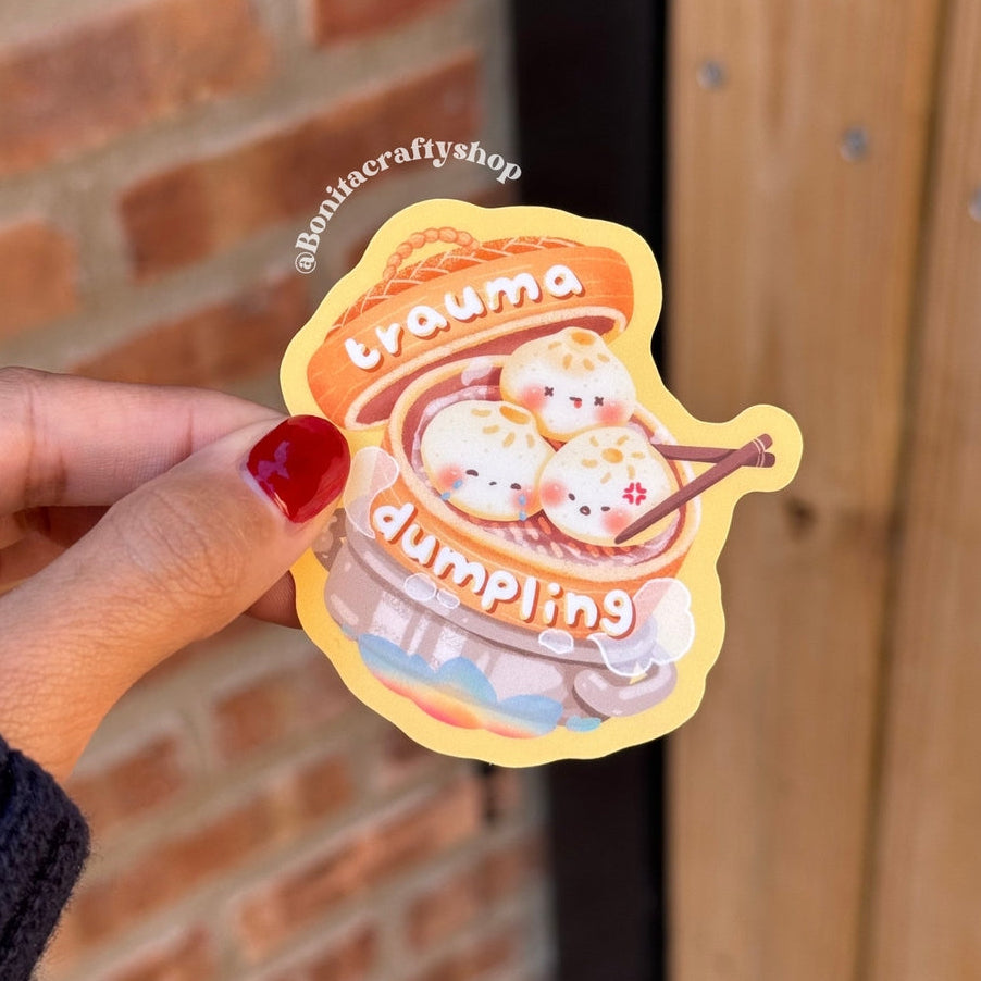Bonita Crafty Shop - Trauma Dumpling Vinyl Sticker