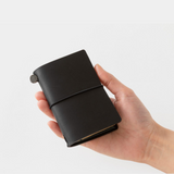 To commemorate this 20th anniversary, we’ve created a new size of TRAVELER’S notebook.

It is TRAVELER’S notebook Card Size. This TRAVELER’S notebook is always with you, even in your daily life. Whether it’s a sudden idea, information you learned or overheard, or something important you don’t want to forget— whenever and wherever you feel like writing, you can quickly grab the notebook and jot it down.

This set includes TRAVELER’S notebook Card Size, Refill Notebooks, Cotton Zipper Case, Kraft Paper Folder