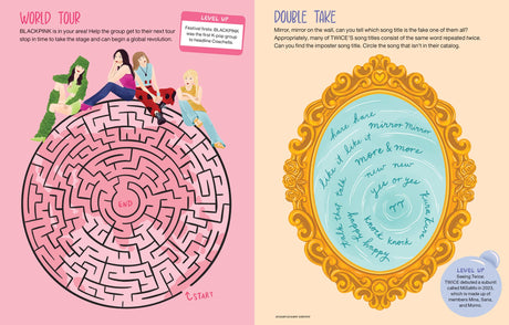 A must-have activity book for all K-Pop girl group stans, filled with puzzles, games, stickers, and symbols from hit songs, albums, and band lore!