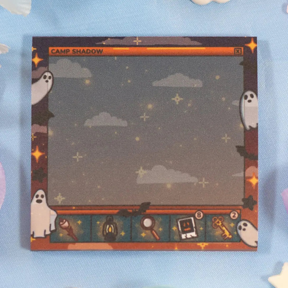 Unicorn Eclipse - Camp Shadow Sticky Notes

✧Size &amp; Materials✧

Size (WxH): 3 in x 3 in
1 pad of 50 sheets, each sheet has adhesive backing

✧Notes✧

Please note that color on images may vary from monitor to monitor due to photographing, lighting, screen settings. Product colors may also vary slightly due to the manufacturing/printing processes.