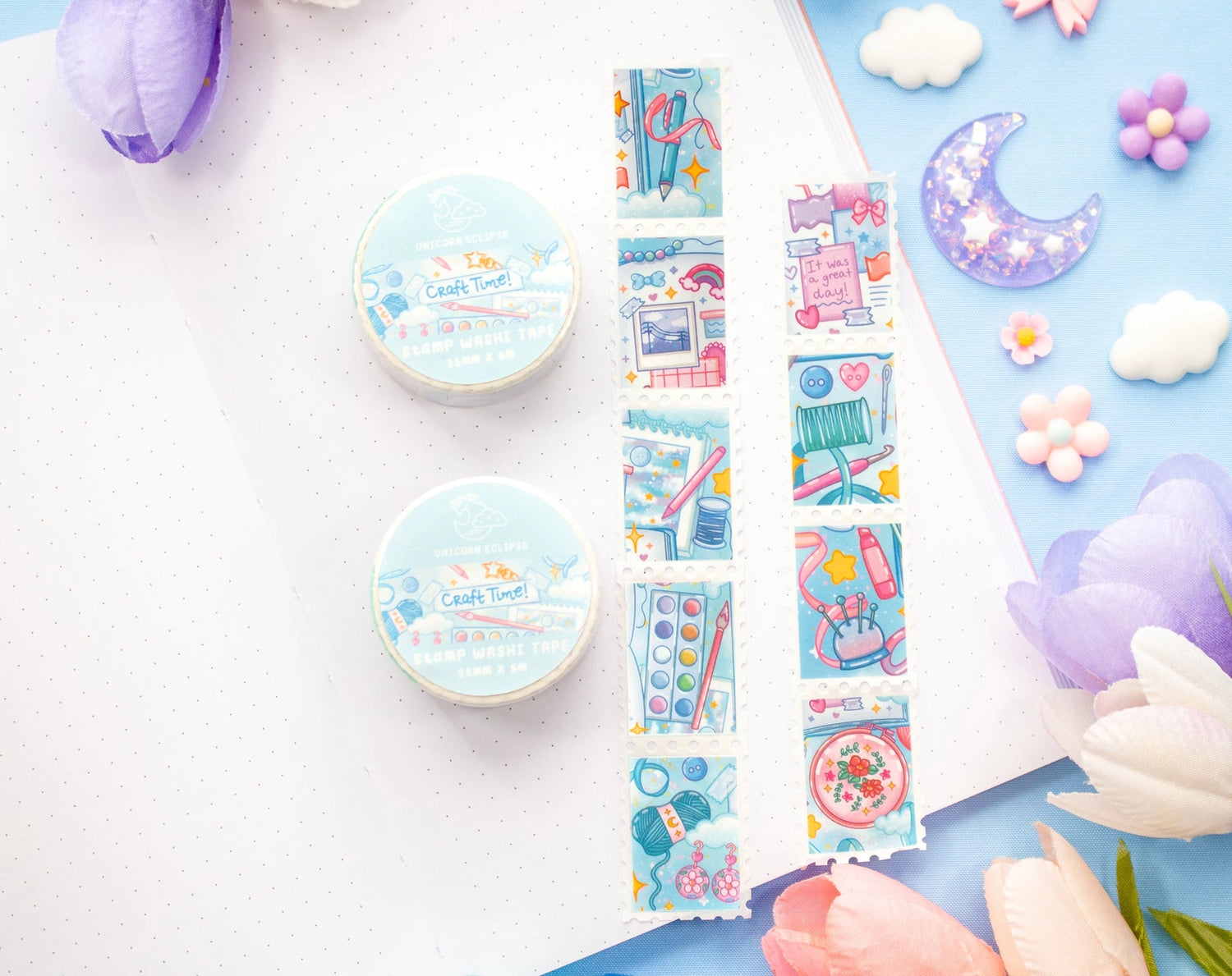 Unicorn Eclipse - Craft Time Stamp Washi Tape