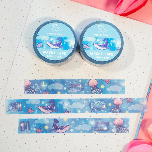 Unicorn Eclipse - Reading Room Washi Tape

1 roll: 15mm x 10m
Made of eco-friendly adhesive paper materials
Easily removable with no residue

✧Notes✧ Please note that color on images may vary from monitor to monitor due to photographing, lighting and screen settings. Minor errors may be possible as these stickers are handmade.