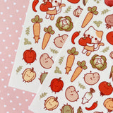 Cherry Rabbit Veggie Friends Sticker Sheet