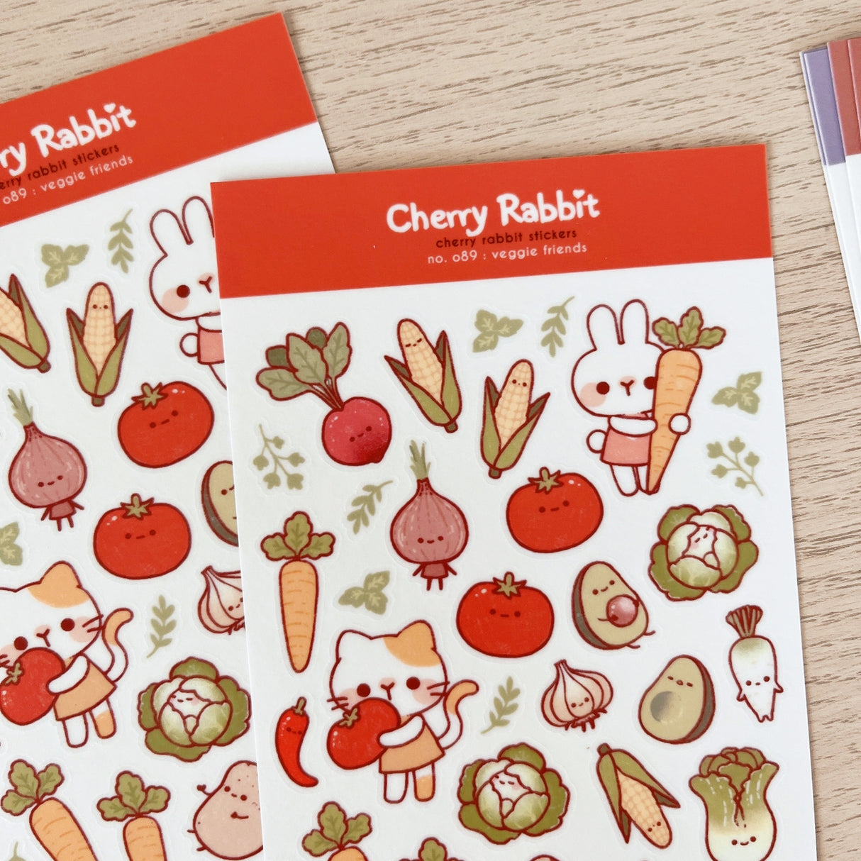 Cherry Rabbit Veggie Friends Sticker Sheet