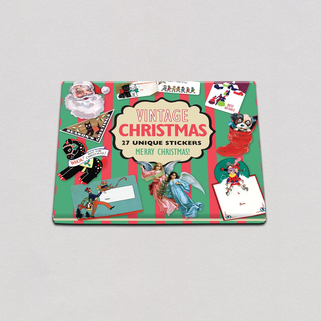 Caja de pegatinas navideñas vintage