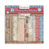 Bloc de papel con fondo de biblioteca vintage, 12" x 12" 