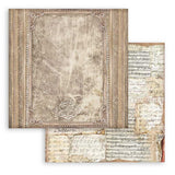 Bloc de papel con fondo de biblioteca vintage, 12" x 12" 
