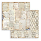 Bloc de papel con fondo de biblioteca vintage, 12" x 12" 