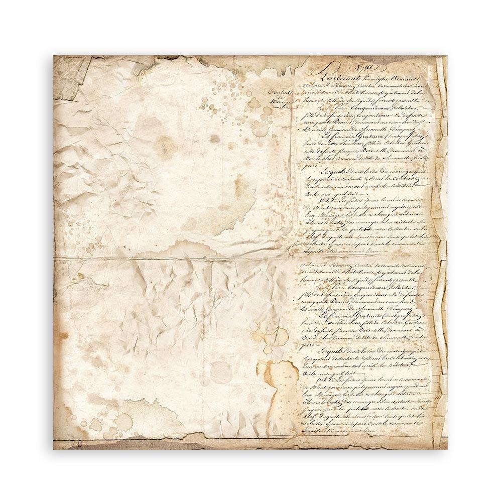 Bloc de papel con fondo de biblioteca vintage, 12" x 12" 