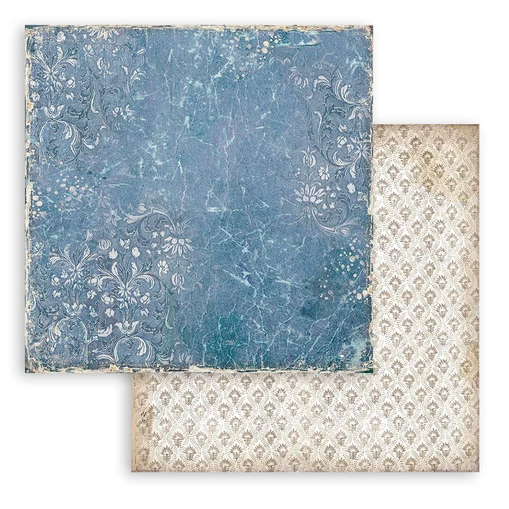 Bloc de papel con fondo de biblioteca vintage, 12" x 12" 