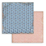 Bloc de papel con fondo de biblioteca vintage, 12" x 12" 