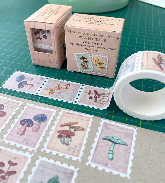 Cinta washi con sellos del volumen I de setas vintage
