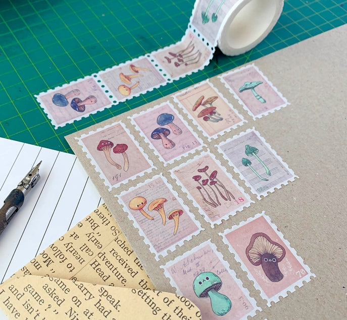 Cinta washi con sellos del volumen I de setas vintage