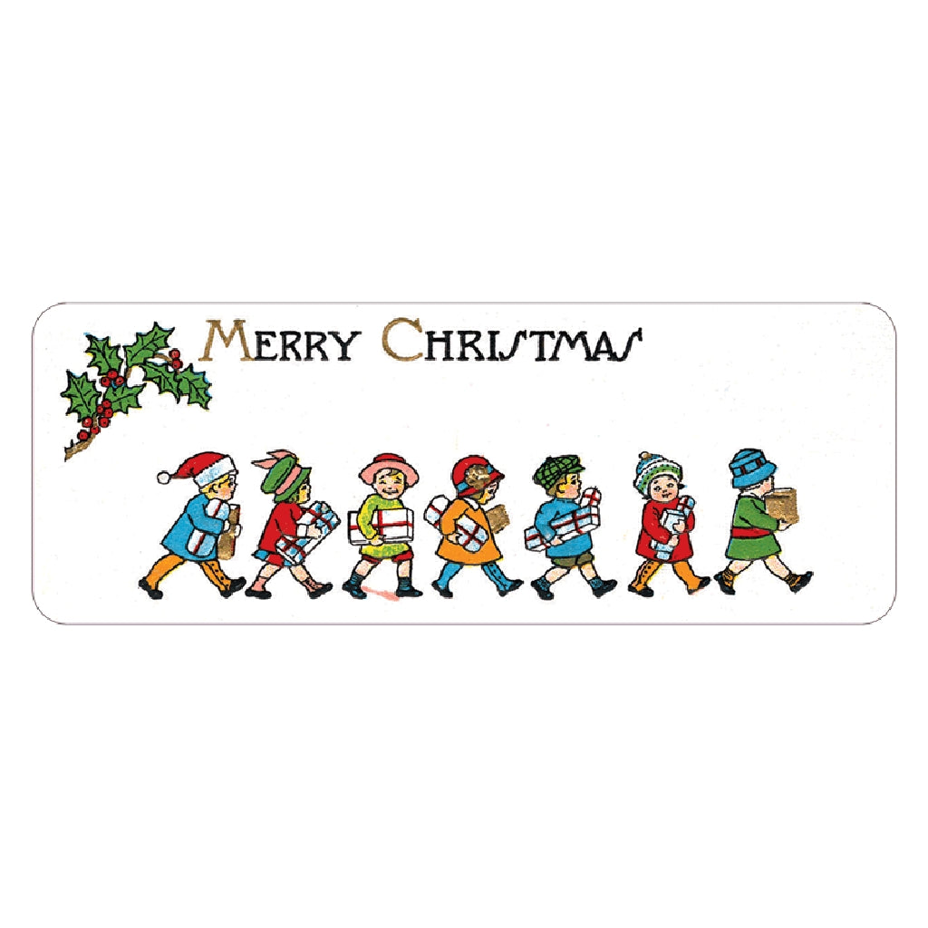 Caja de pegatinas navideñas vintage