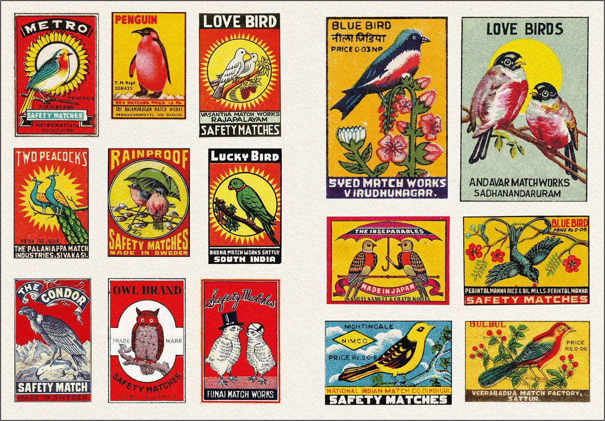 Celebrate a lost era of surprising graphics with nostalgic matchbox designs from around the world. Indian elephants jostle with Japanese cherry blossoms and bold Soviet-era graphics in this fiery collection of striking imagery. In an age of vaping, the humble matchbox has become an object of nostalgia. This colorful little sticker book celebrates the weird and wonderful designs of boxes from India, China, Japan, Sweden, Austria, and the former Czechoslovakia. Full of charm and graphic invention, they’ll add
