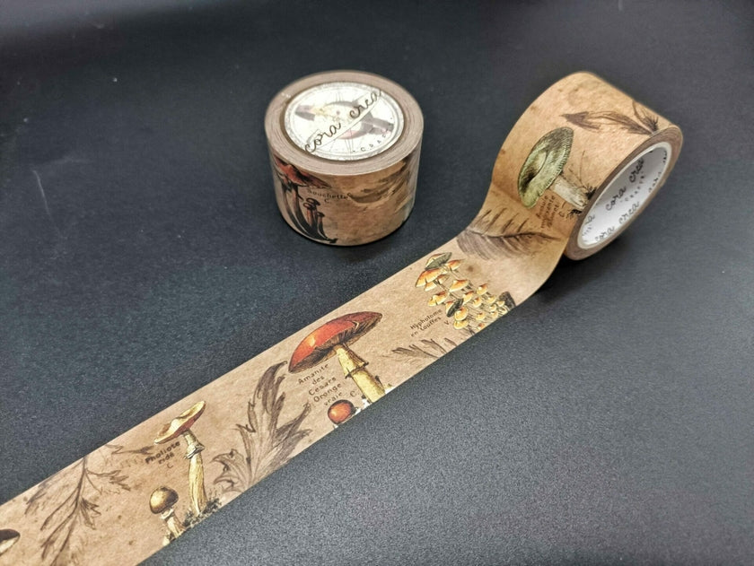 Cinta washi vintage con forma de hongo