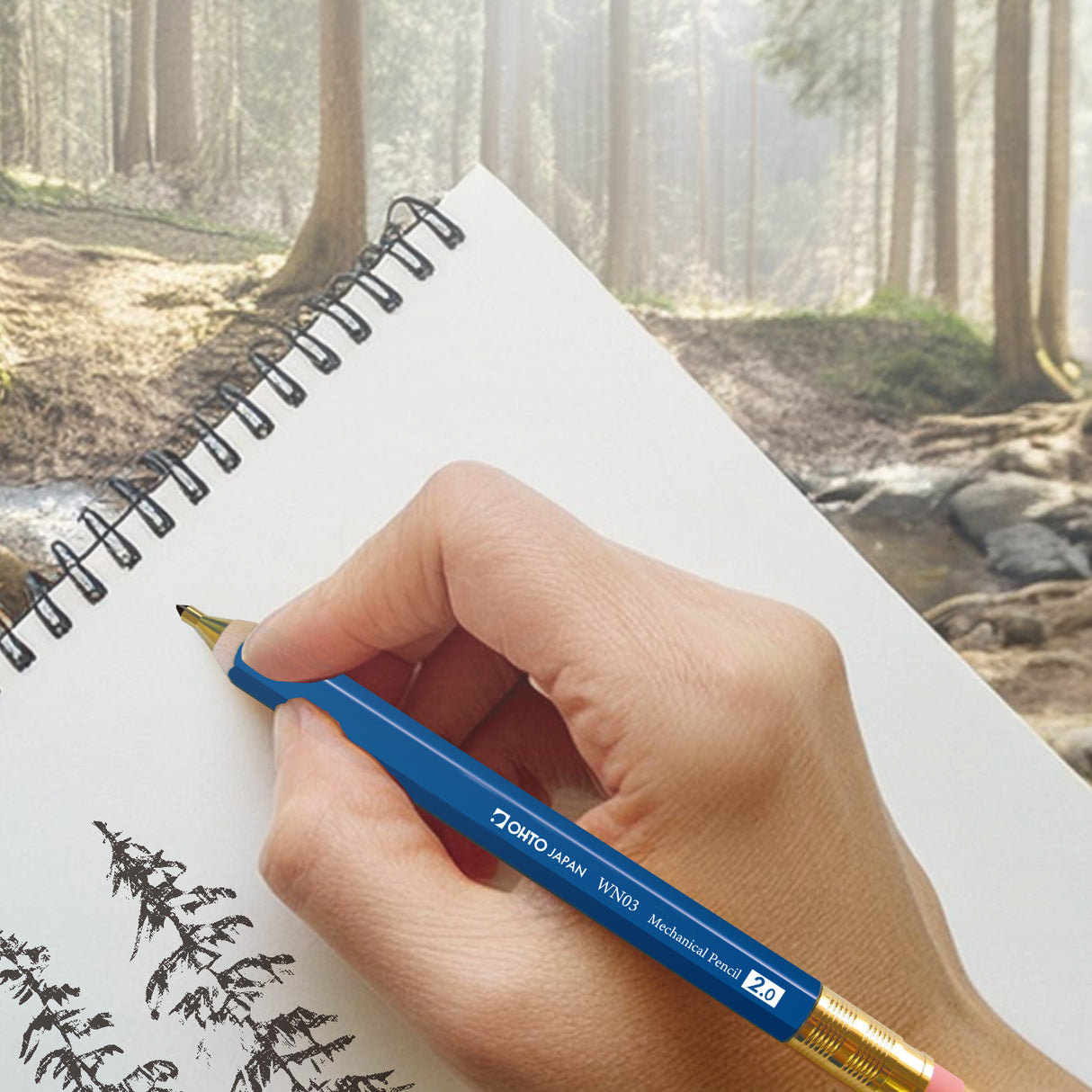 OHTO Wooden Mechanical Pencil 2.0mm- Natural