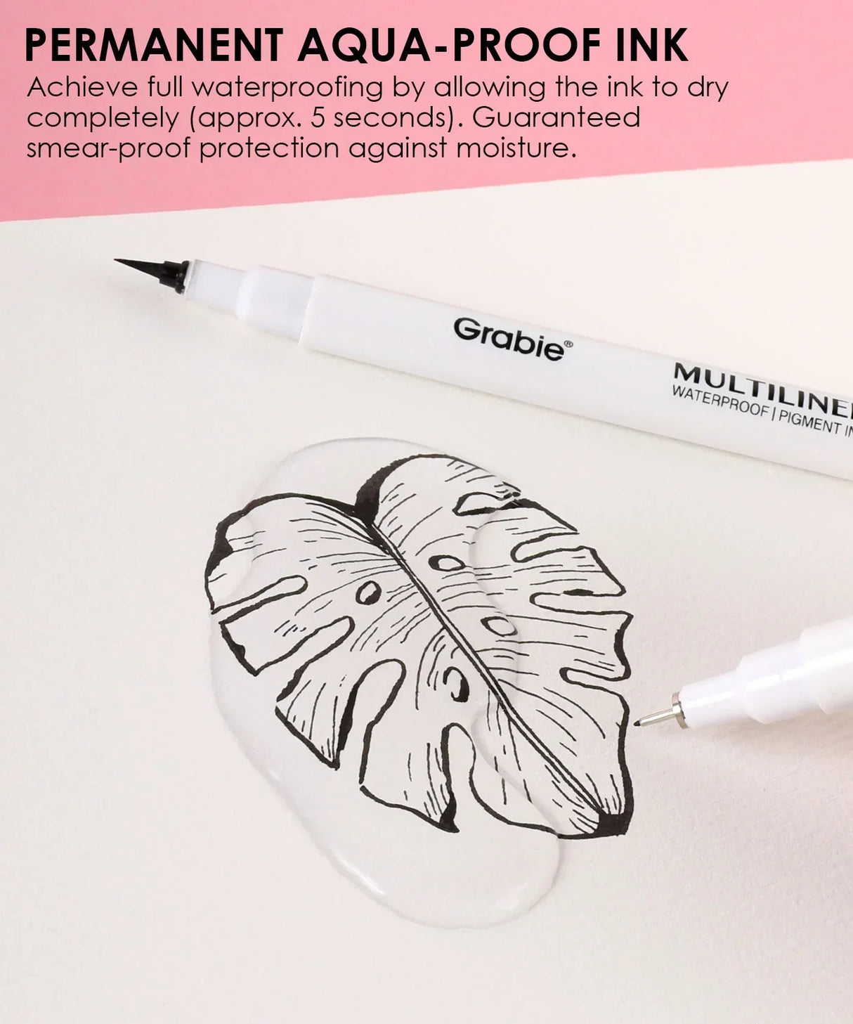 THE GRABIE ARCHIVAL PROMISE - Draw with unrivaled confidence knowing our fade-proof pigment ink is fast-drying and boasts uncompromising waterproof performance across every single tip. This ensures your lines stay crisp, permanent, and bleed-free, even on the most detailed work.