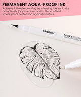 THE GRABIE ARCHIVAL PROMISE - Draw with unrivaled confidence knowing our fade-proof pigment ink is fast-drying and boasts uncompromising waterproof performance across every single tip. This ensures your lines stay crisp, permanent, and bleed-free, even on the most detailed work.