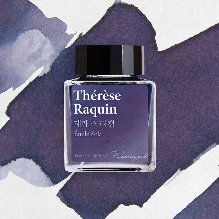 A blue violet base deepens into gray violet as it dries, while cool blue-gray tones softly emerge between the layers. Its evolving colors reflect Thereses descent into ruin, caught between suppressed desire and inescapable guilt.