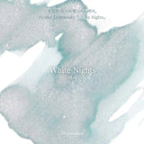 A watery blue tinged with teal and soft lavender, shimmering with silvery night air and red sparks of excitement. An ink that echoes the brief love of Saint Petersburg's White Nights.