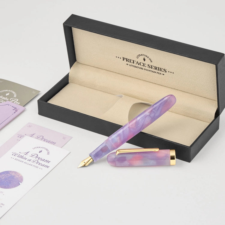 Discover the colors of literature inspired by the emotions and moments found in literary works, now in a fountain pen.&nbsp;

The Wearingeul Literature Fountain Pen was created to bring the colors of stories born from literature into your hands. Take your time with the Wearingeul Literature Fountain Pen and write down the words and impressions that stayed with you.&nbsp;

Inspired by the ethereal imagery of fleeting dreams and the transient beauty of golden sand slipping through fingers - introducing a pen 