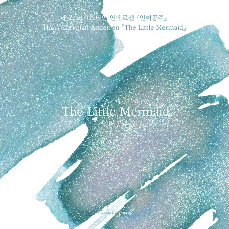 'The Color of Literature' is the project expressing the stories and impressions of literature works with colors, Wearingeul inks illustrate the specific scenes or the atmosphere of novels and poems, Also, some sets represent the main concept of the original stories, giving unqiue exprience following itinerary of the characters in the stories.

A color infused with sea-toned aquamarine and shimmering silver glitter, like the scales of the Little Mermaid - this ink captures the lingering scent of unspoken lov