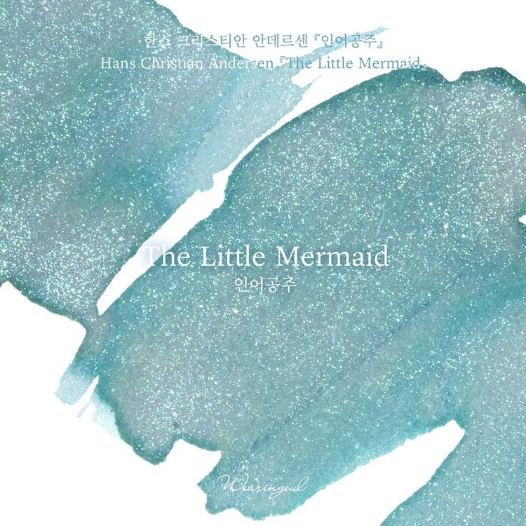 'The Color of Literature' is the project expressing the stories and impressions of literature works with colors, Wearingeul inks illustrate the specific scenes or the atmosphere of novels and poems, Also, some sets represent the main concept of the original stories, giving unqiue exprience following itinerary of the characters in the stories.

A color infused with sea-toned aquamarine and shimmering silver glitter, like the scales of the Little Mermaid - this ink captures the lingering scent of unspoken lov