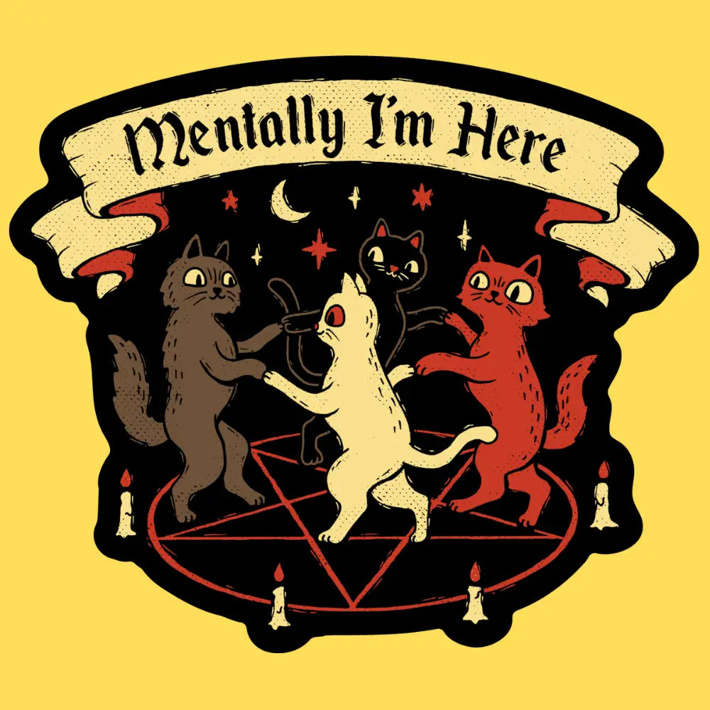 Wicked Clothes - Mentally I'm Here Vinyl Sticker

• Durable &amp; weatherproof
• Made of thick vinyl which protects from scratching, rain &amp; sunlight
• Size: 3" x 2.6" inches