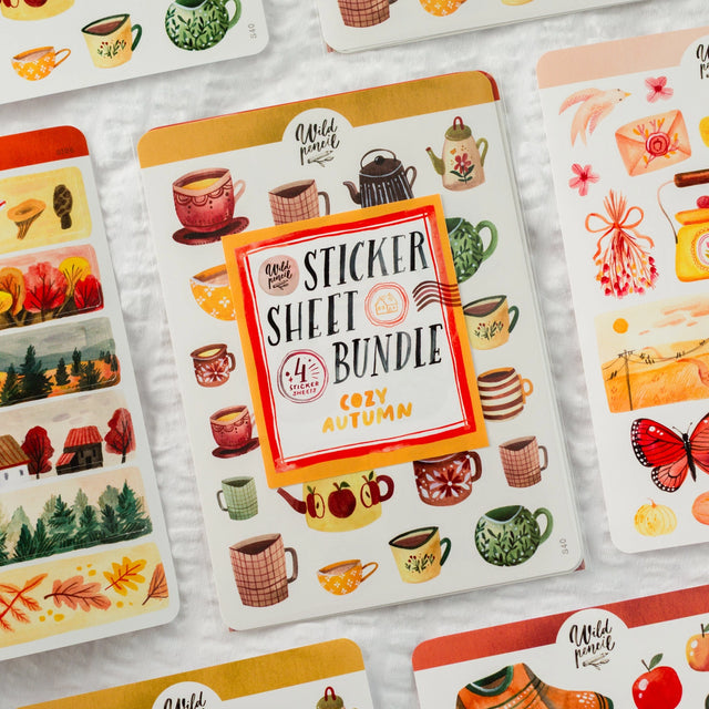 Get four stickers sheets in a bundle for better price! Perfect for your bullet journal, planner, snail mail or various other crafts. Designed from my original sketchbook illustrations, each made with love in Czech Republic.