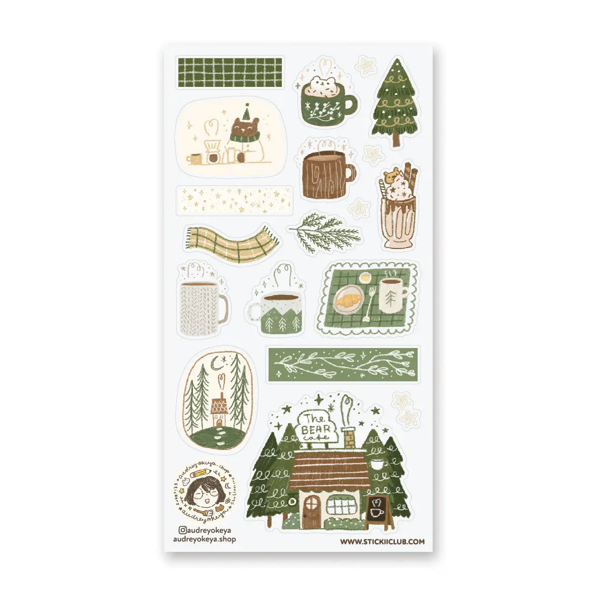 STICKII - Winter Bear Cafe Sticker Sheet