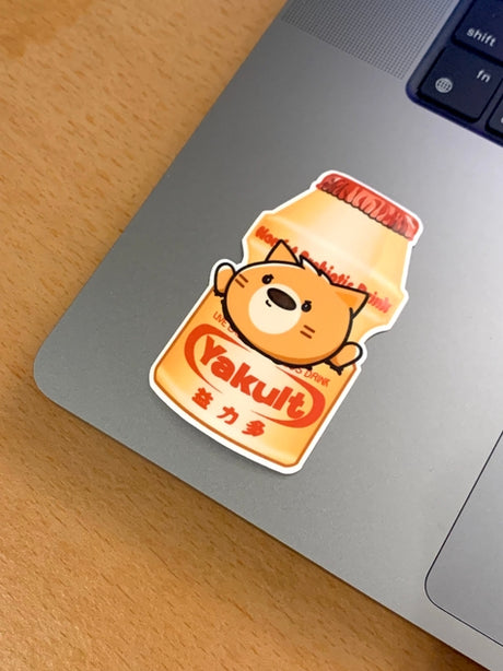 Small Noggin Studios - Yakult Japanese Drink with Cute Cat Vinyl Sticker