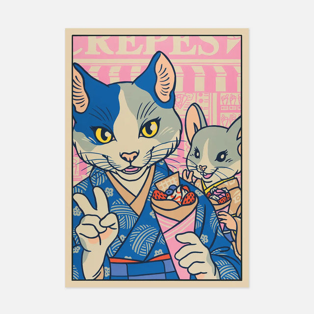 Illustration painted for the solo exhibition Itadakimasu at Outré Gallery in Melbourne, Australia.

• Postcard size A6 (14.8 × 10.5 cm)
• Old Mill Premium White 300g paper
• Digital printing
• Printed in France