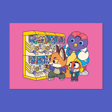 Yeaaah! Studio Post Card - Gachapon

Illustration featuring our original characters Rémi, Bibule, and Pompon in front of the famous Japanese coin-operated machines called gachapon.

• A6 postcard (14.8 × 10.5 cm)
• Old Mill Premium White 300g paper
• Digital printing
• Printed in France