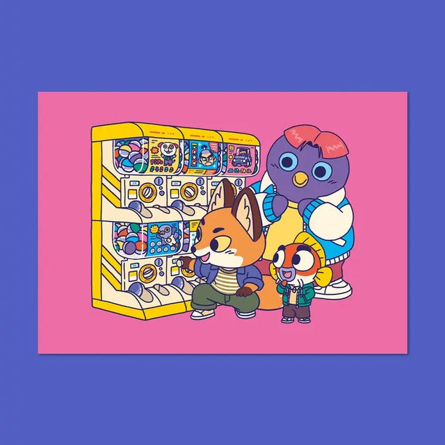 Yeaaah! Studio Post Card - Gachapon

Illustration featuring our original characters Rémi, Bibule, and Pompon in front of the famous Japanese coin-operated machines called gachapon.

• A6 postcard (14.8 × 10.5 cm)
• Old Mill Premium White 300g paper
• Digital printing
• Printed in France