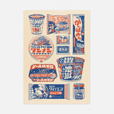 This illustration is a compilation of fake instant noodle packaging that I created.

• Postcard size A6 (14.8 × 10.5 cm)
•Fedrigoni Arena 300g/m2 FSC certified paper
• Printed in France