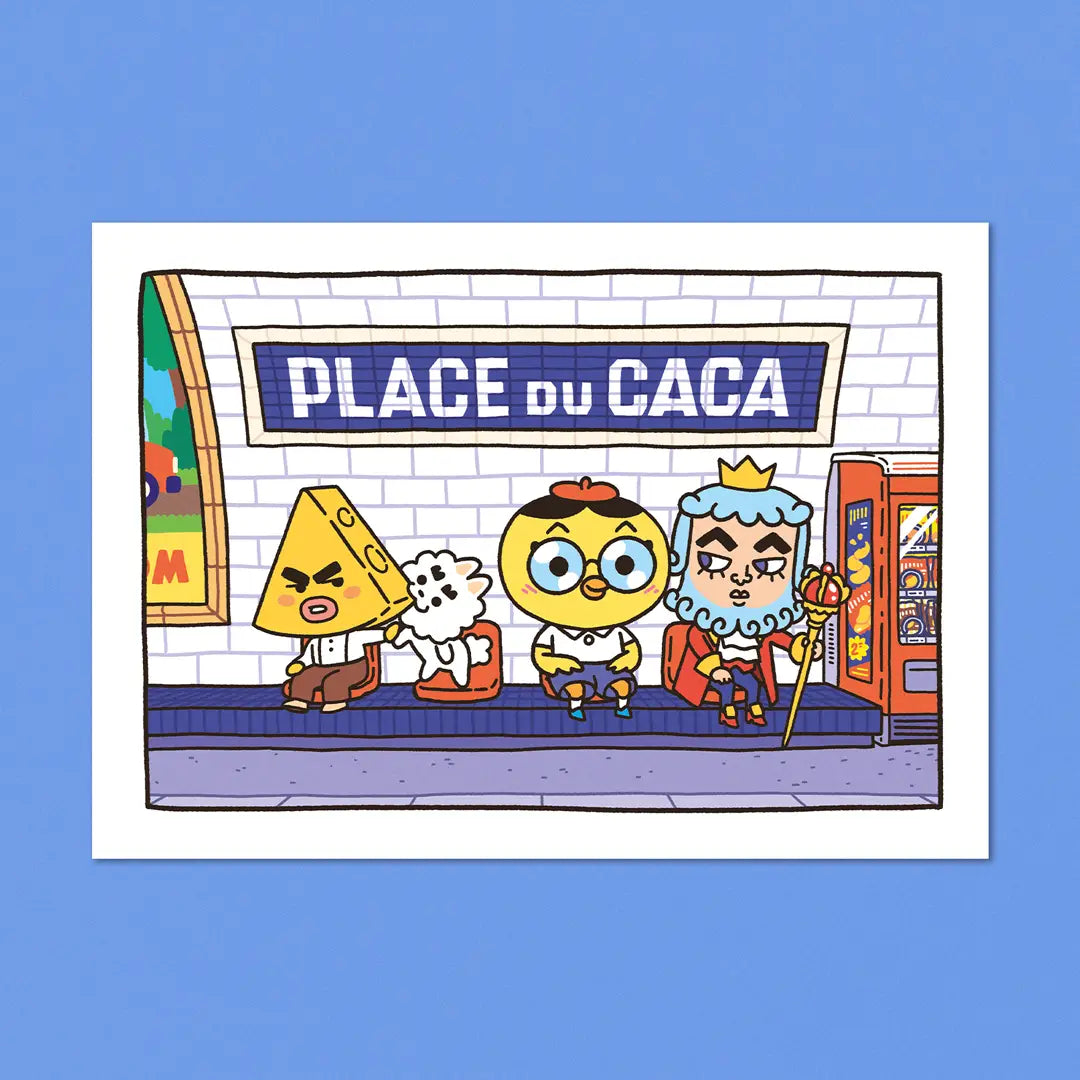 Yeaaah! Studio Post Card - Place Du Caca

Illustration inspired by Parisian metro stations.

• Postcard size A6 (14.8 × 10.5 cm)
• Old Mill Premium White 300g paper
• Digital printing
• Printed in France