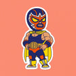 Here is El Diablo, one of our original characters inspired by Mexican pop culture. His real name is Angelo. He is a very shy and polite boy in life, but a real beast in the ring. He is secretly in love with Ina and took up wrestling to impress her, as her father, Great Kitsune, is a famous wrestler.

• Vinyl sticker
• 4.3 x 8 cm
• PVC-free
• UV varnish
• Suitable for outdoor use
• Printed in Sweden