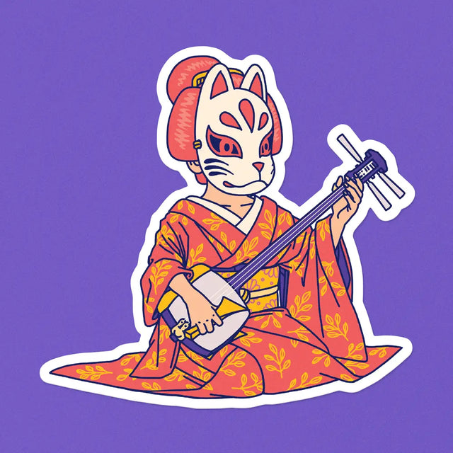 Here is Ina, one of our original characters inspired by Japanese pop culture. Like her father - the famous wrestler Great Kitsune - she never takes off her kitsune mask (kitsune means "fox" in Japanese). Her name is a tribute to the goddess Inari.

• Vinyl sticker
• 7.8 × 7.5 cm
• PVC-free
• UV varnish
• Suitable for outdoor use
• Printed in Sweden