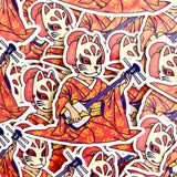 Here is Ina, one of our original characters inspired by Japanese pop culture. Like her father - the famous wrestler Great Kitsune - she never takes off her kitsune mask (kitsune means "fox" in Japanese). Her name is a tribute to the goddess Inari.

• Vinyl sticker
• 7.8 × 7.5 cm
• PVC-free
• UV varnish
• Suitable for outdoor use
• Printed in Sweden