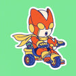 Here is Justice-kun, the little superhero on his tricycle.

• Vinyl sticker
• 6.1 × 6.9 cm
• PVC-free
• UV varnish
• Suitable for outdoor use
• Printed in Sweden