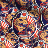 Meet Tonko, one of our original characters inspired by Japanese pop culture. Tonko is a human-sized kaiju, which is rather unusual since kaiju are giant monsters. 
Its name comes from the word tonkotsu which refers to a type of ramen broth.

• Vinyl sticker
• 7.5cm (approx. 2.95")
• PVC free
• Anti-UV varnish
• Can be used outside
• Printed in Sweden