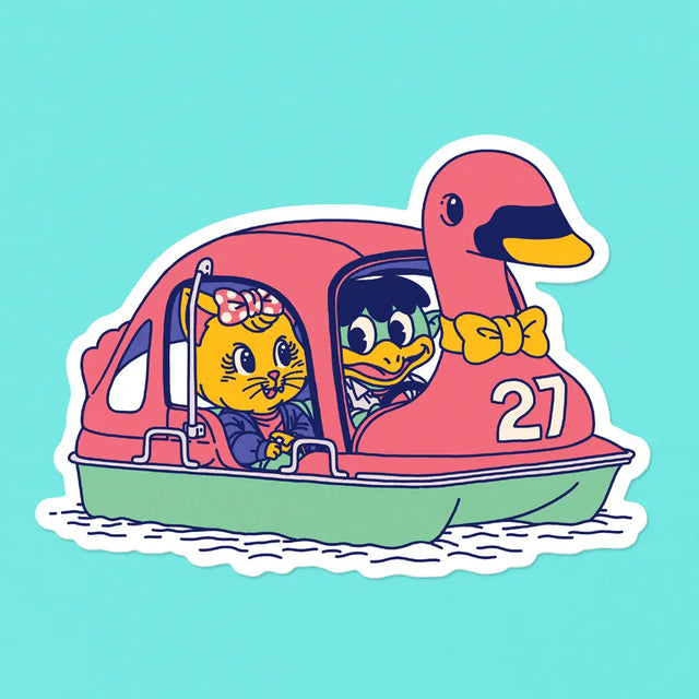 Illustration inspired by the famous swan-shaped pedal boats in Ueno Park, Tokyo.

• Vinyl sticker
• 8.3 × 6 cm
• PVC-free
• UV-resistant varnish
• Suitable for outdoor use
• Printed in Sweden