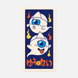 This illustration is inspired by Menko cards, an ancient Japanese game similar to the Pog game. The cards, made of more or less thick cardboard, were usually illustrated with characters from manga/TV series/movies, or athletes (mainly baseball players and sumos).

On this menko we can see Yû and Rei (), the little ghosts, two of our original characters.
The white triangle on their foreheads is called hitaikakushi and is a traditional attribute of yûrei (Japanese ghosts).

• Vinyl sticker
• 4.5 x 8.8 cm
• PV