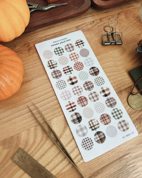 Sarica Studio Autumn Plaid Dots Stickers